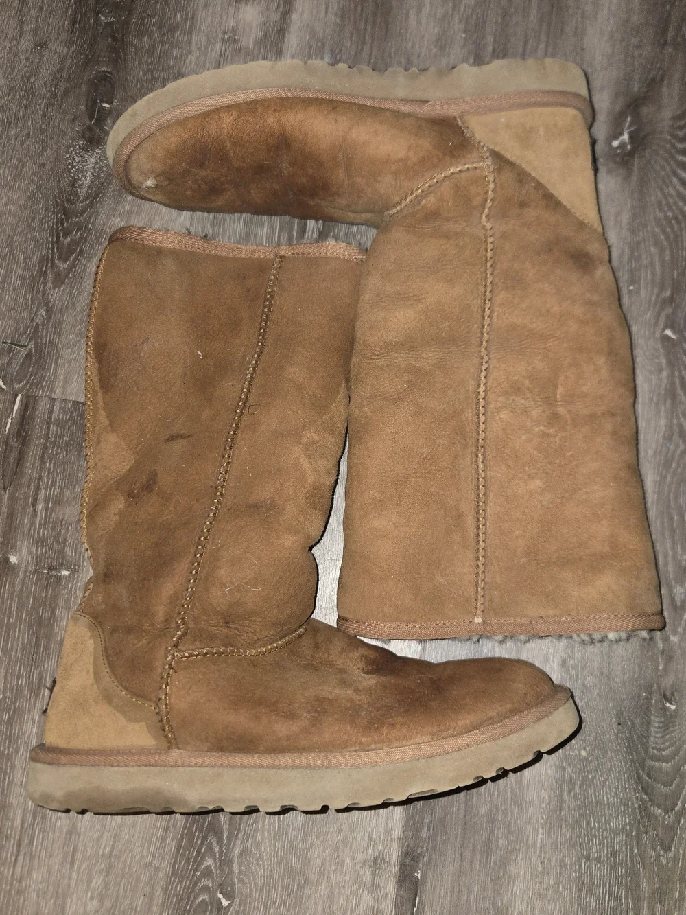 UGG Australia Classic Tall Boots Sheepskin Chestnut Brown Slip On 5815 - Sz 8